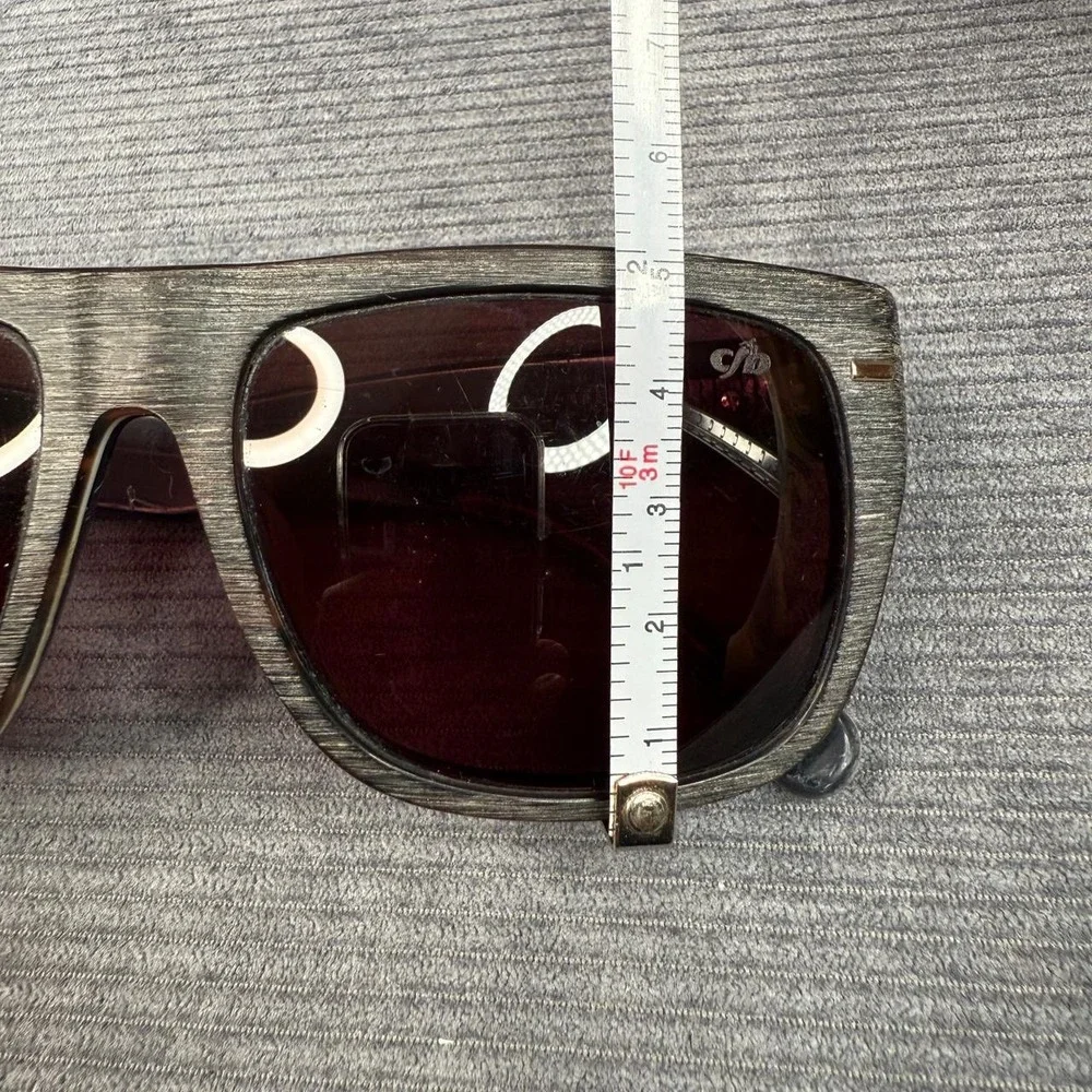 Chilli Beans Brazilian Square Y2k Sunglasses Grey Wood Grain Texture OC.CL.1349